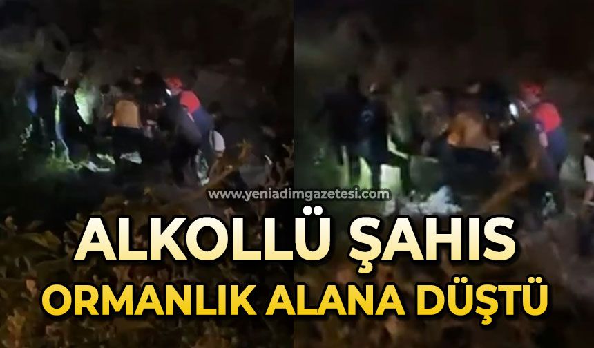 Alkollü şahıs ormanlık alana düştü