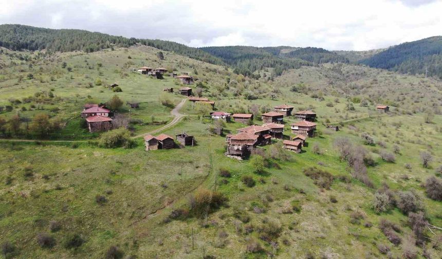 Tarihi köy evlerinin mimarisi, doğal güzelliğiyle büyülüyor