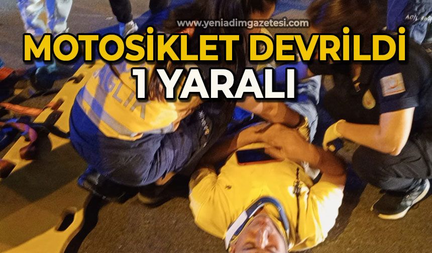 Motosiklet devrildi: 1 yaralı