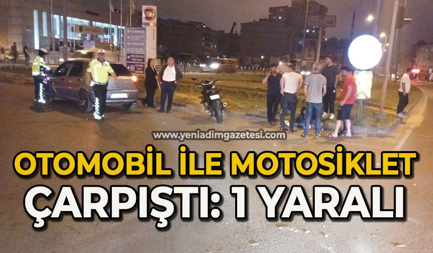 Otomobil ile motosiklet kafa kafaya çarpıştı: 1 yaralı