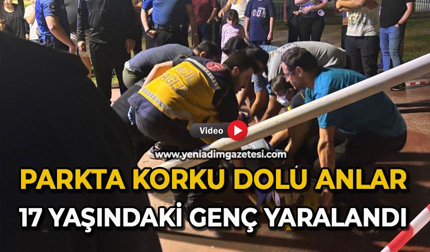 Parkta korku dolu anlar: 17 yaşındaki genç yaralandı