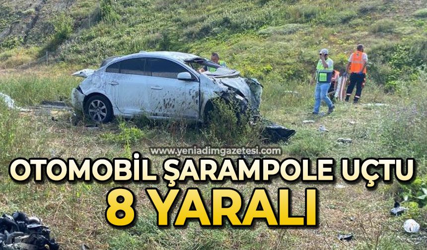 Otomobil şarampole uçtu: 8 yaralı