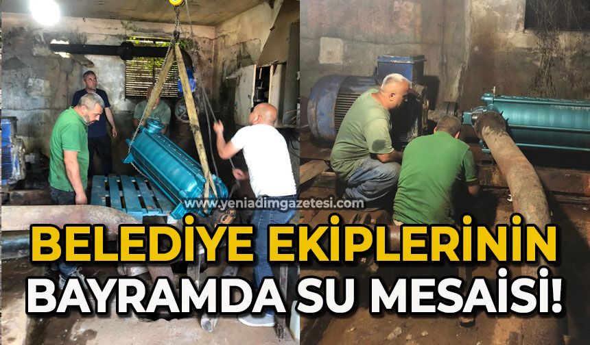 Belediye ekiplerinin su mesaisi!