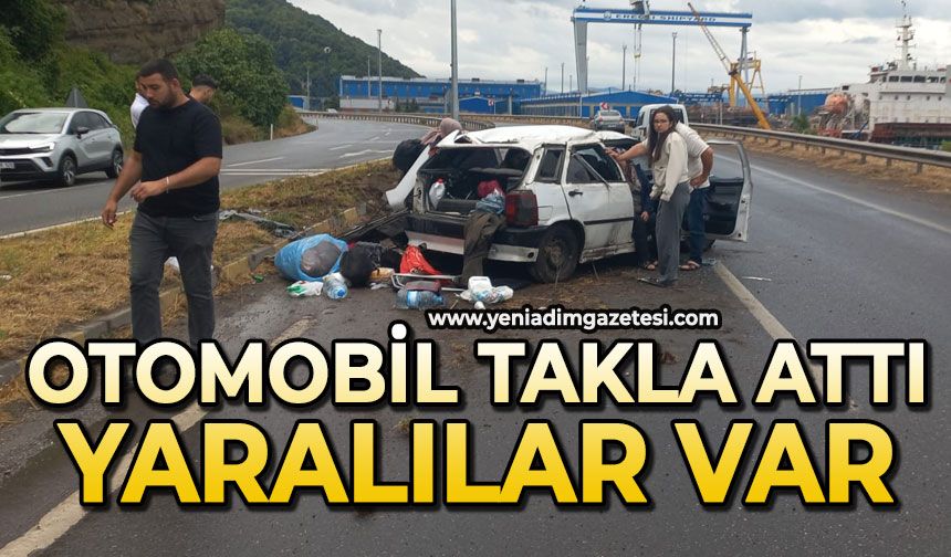Otomobil takla attı: Yaralılar var