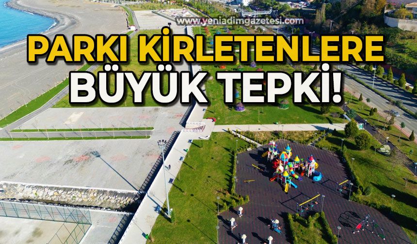Parkı kirletenlere tepki!