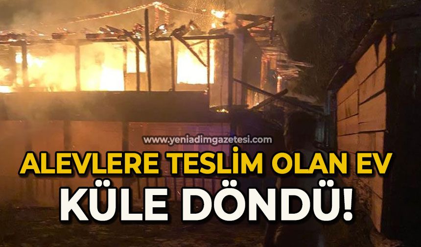 Alevlere teslim oldu: Ev küle döndü