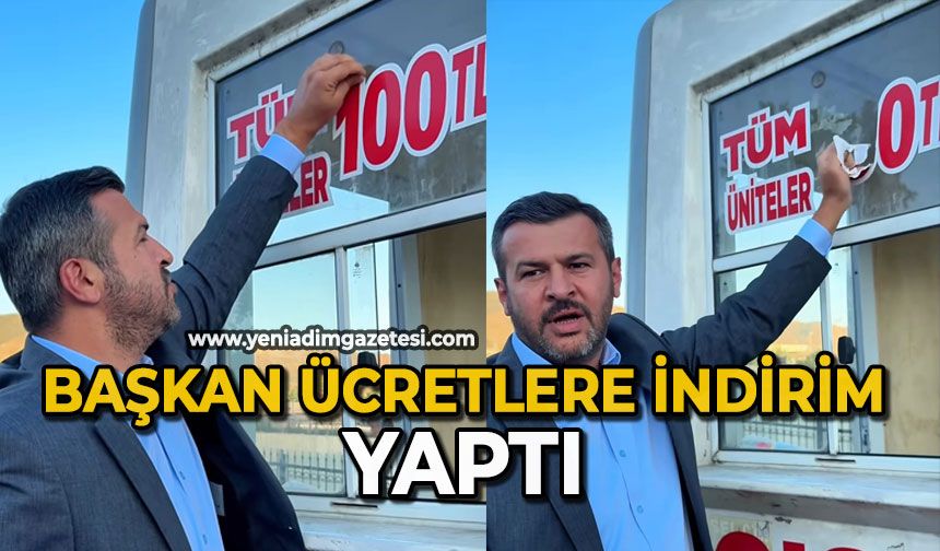 Başkan ücretlere indirim yaptı