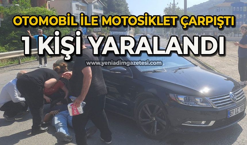 Otomobil ile motosiklet çarpıştı: 1 yaralı
