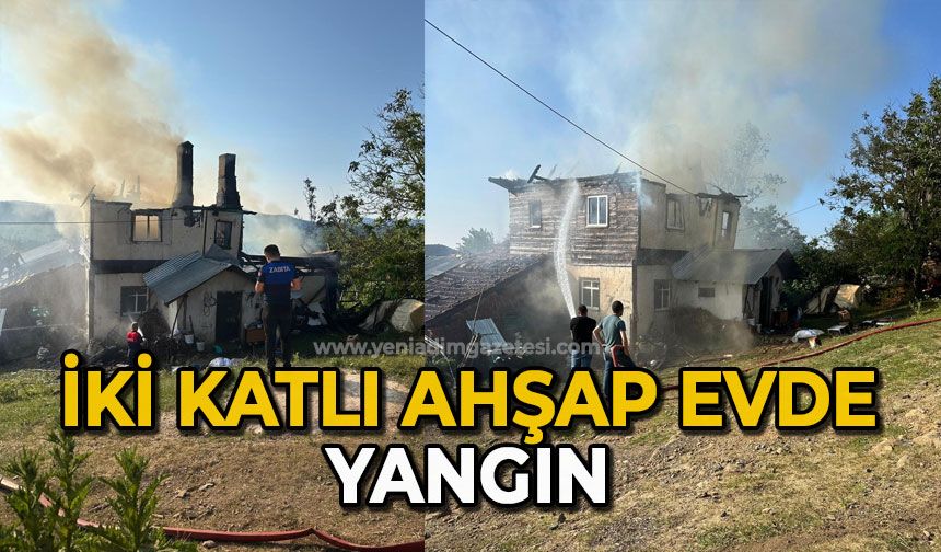 İki katlı ahşap evde yangın