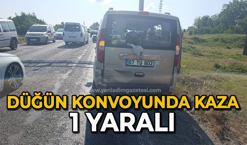 Düğün konvoyunda kaza: 1 yaralı
