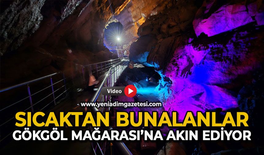 Sıcaktan bunalanlar Gökgöl Mağarası’na akın ediyor