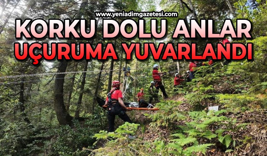 Uçurumdan yaralıyı kurtardılar