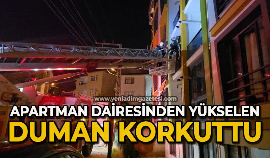 Apartman dairesinden yükselen duman paniğe neden oldu