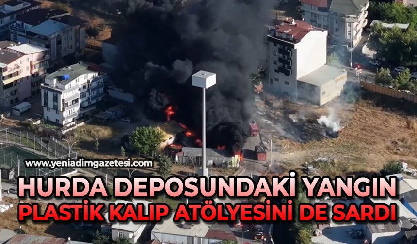 Hurda deposundaki yangın plastik kalıp atölyesini de sardı