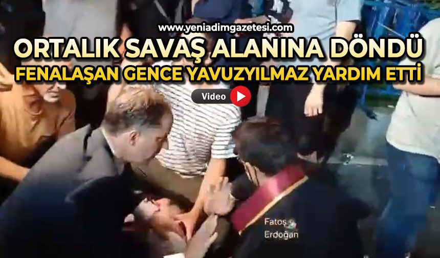 Ortalık savaş alanına döndü: Fenalaşan gence Yavuzyılmaz yardım etti
