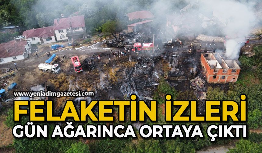 Felaketin izleri gün ağarınca ortaya çıktı