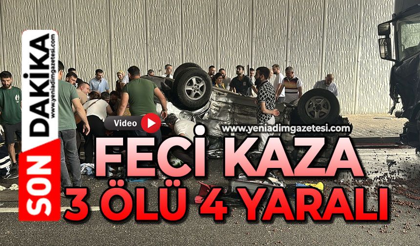 Feci kaza: 3 ölü, 4 yaralı