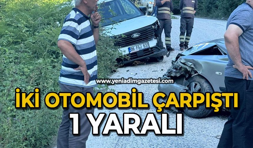 İki otomobil çarpıştı: 1 yaralı