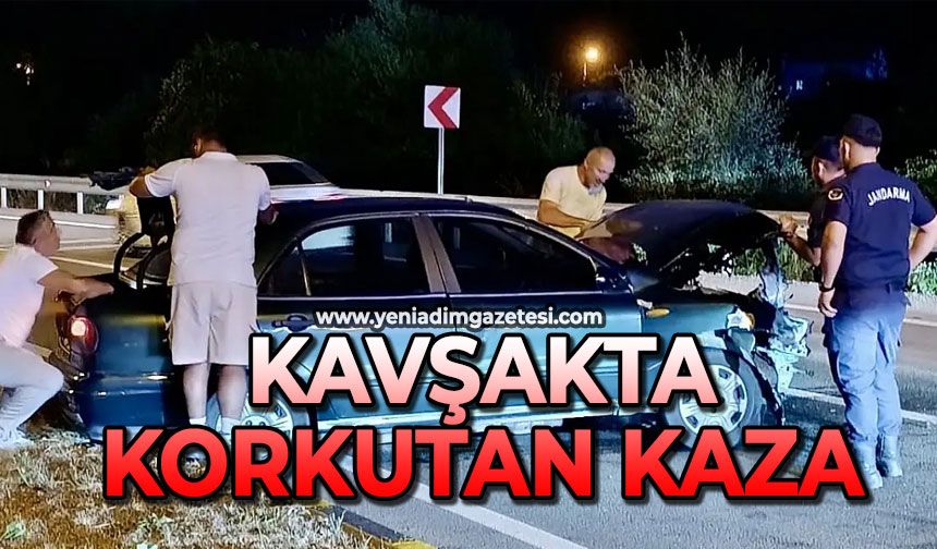 Kavşakta korkutan kaza