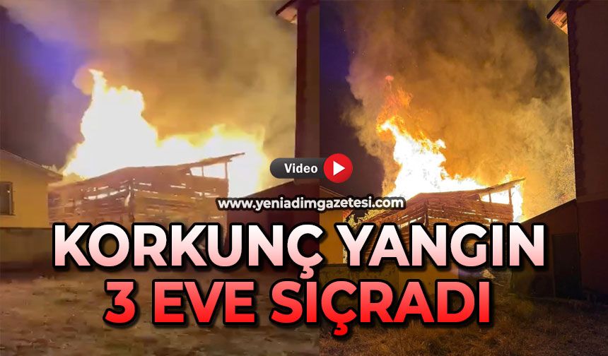 Korkunç yangın: 3 eve sıçradı