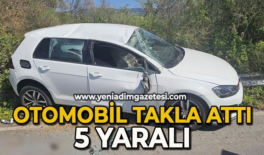 Otomobil takla attı: 5 yaralı