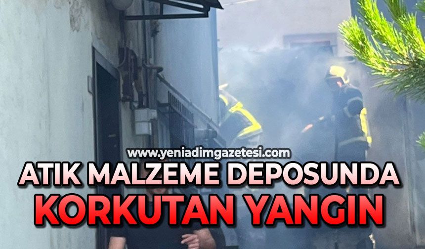 Atık malzeme deposunda korkutan yangın