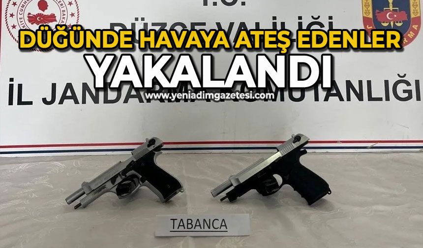 Düğünde havaya ateş edenler yakalandı