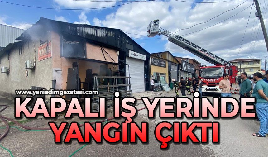 Kapalı iş yerinde yangın çıktı