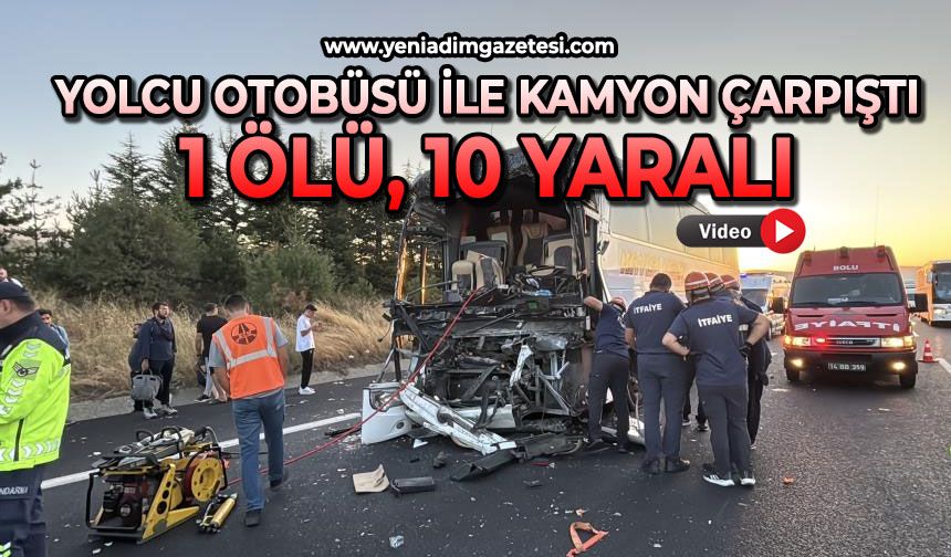 Yolcu otobüsü ile soğan yüklü kamyon çarpıştı: 1 ölü, 10 yaralı