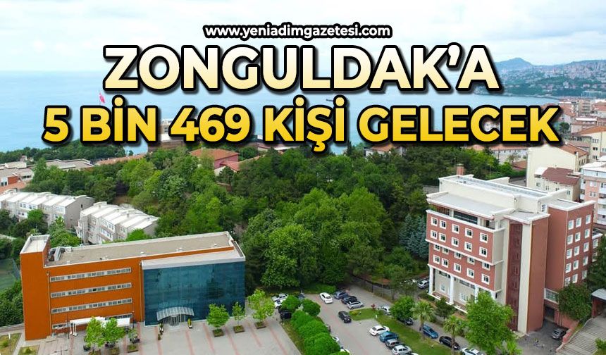 Zonguldak'a 5 bin 469 kişi gelecek