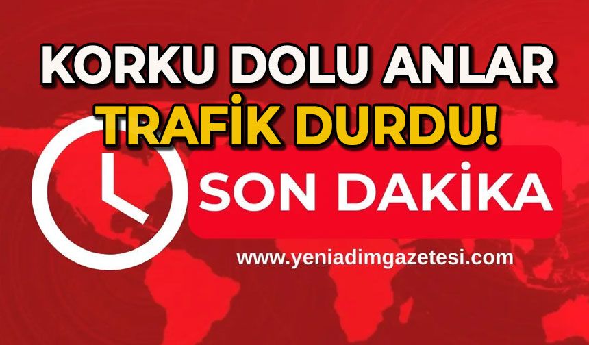 Korku dolu anlar: Trafik durdu