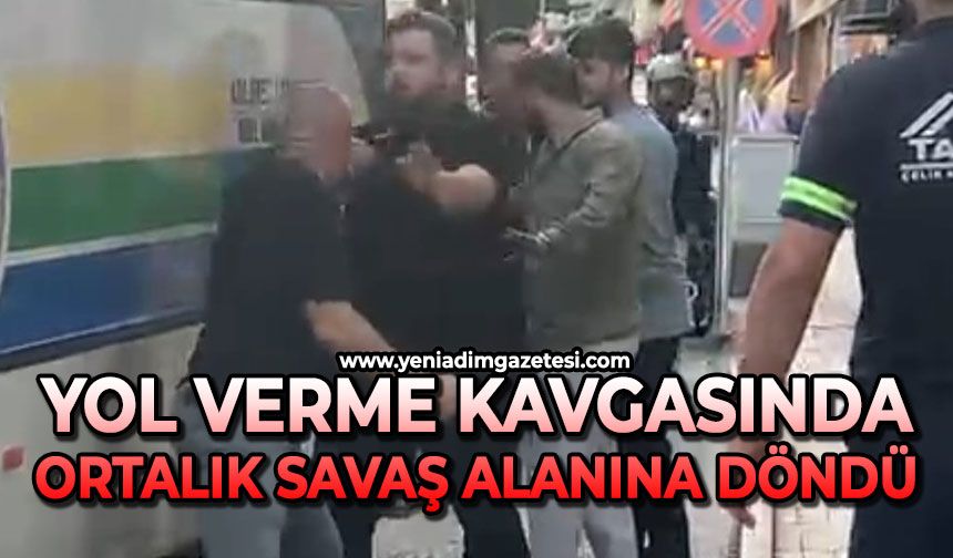 Yol verme kavgasında ortalık savaş alanına döndü