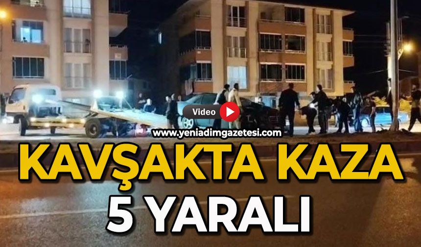 Kavşakta kaza: 5 yaralı