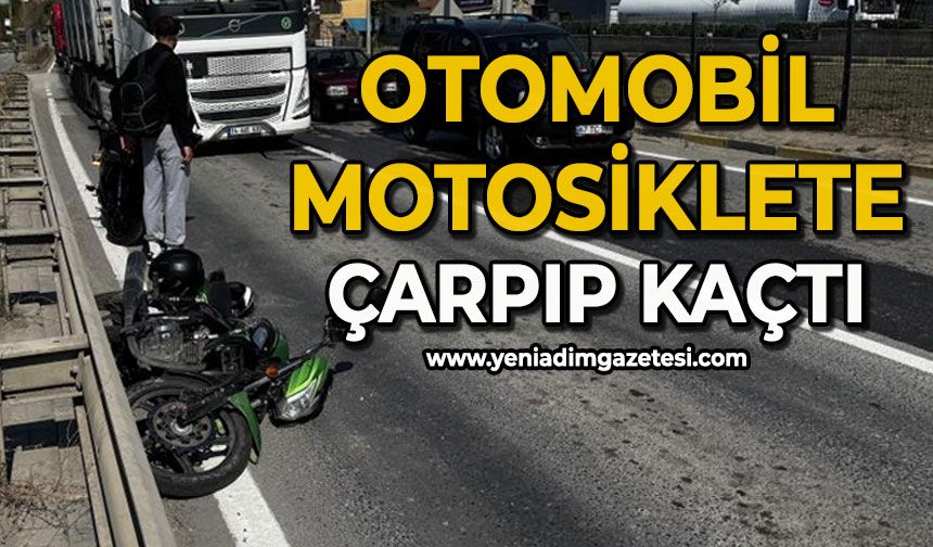 Otomobil sürücüsü motosiklete çarpıp kaçtı; 1 yaralı