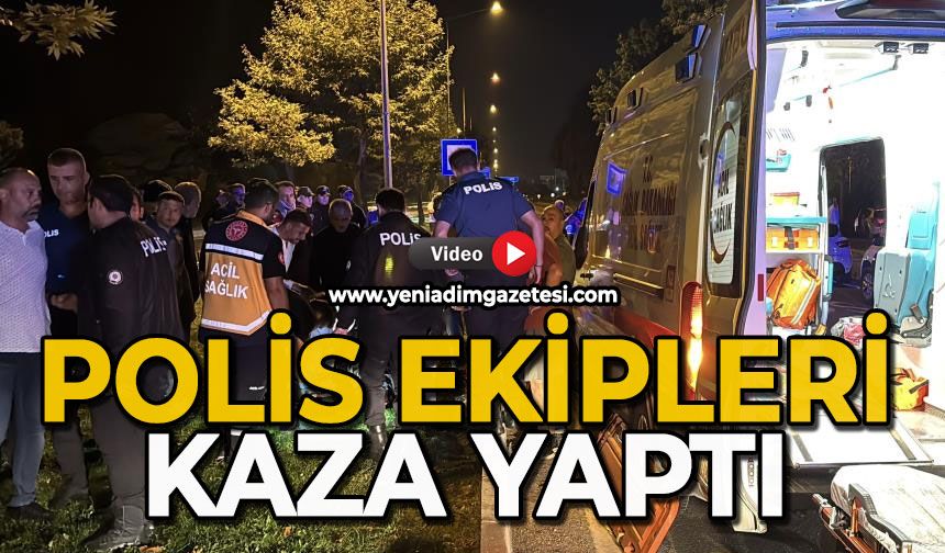 Polis ekipleri kaza yaptı
