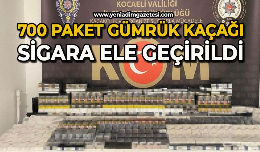 700 paket gümrük kaçağı sigara ele geçirildi