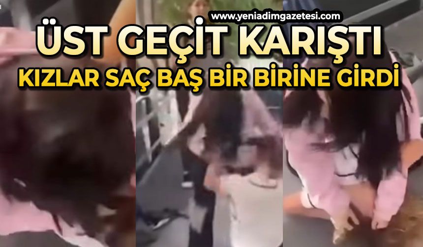 Kızlar saç baş birbirine girdi