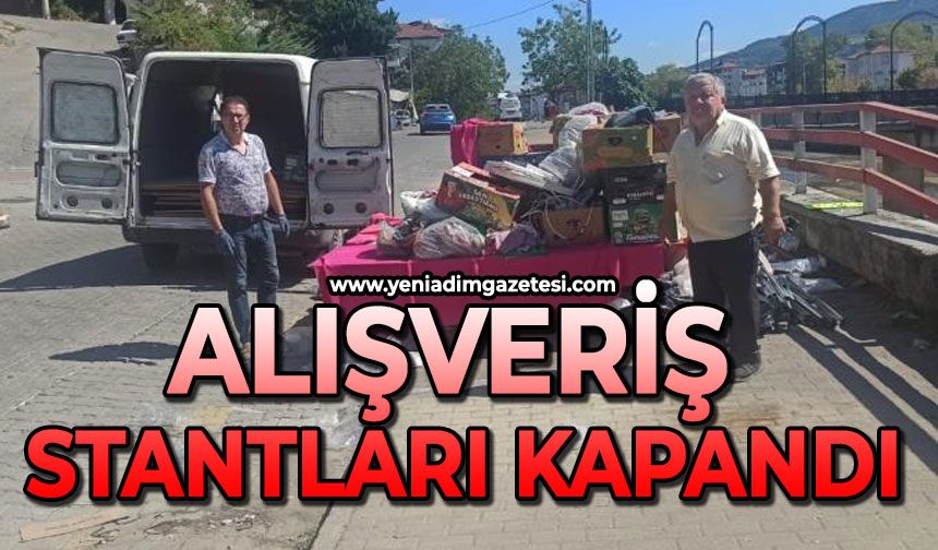 Alışveriş stantları kapandı