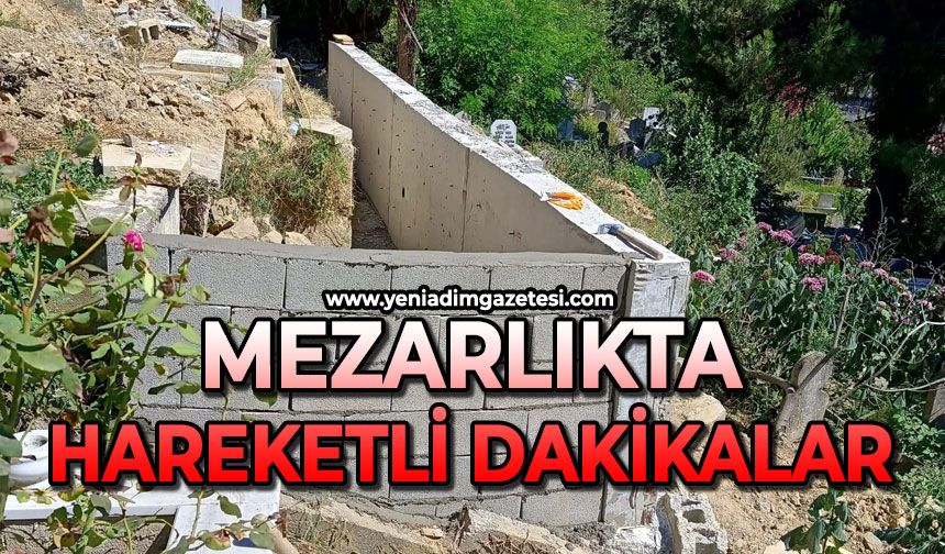 Mezarlıkta hareketli dakikalar!