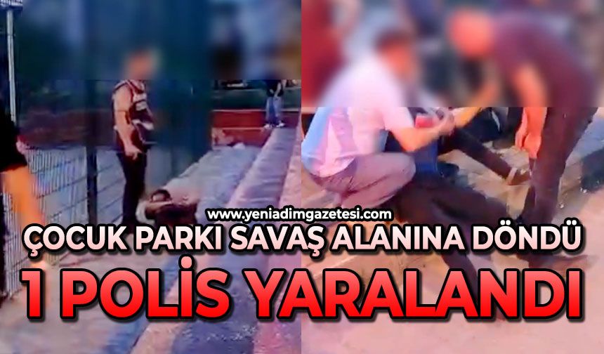 Çocuk parkı savaş alanına döndü: 1 polis yaralandı