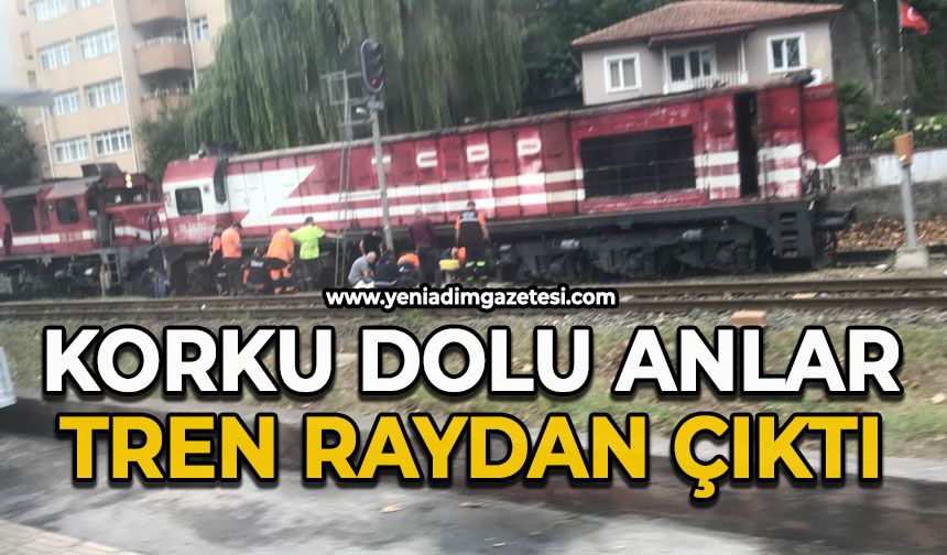 Korku dolu anlar: Tren raydan çıktı