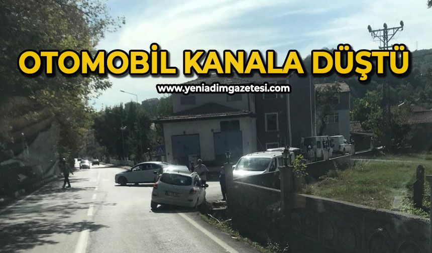 Otomobil kanala düştü