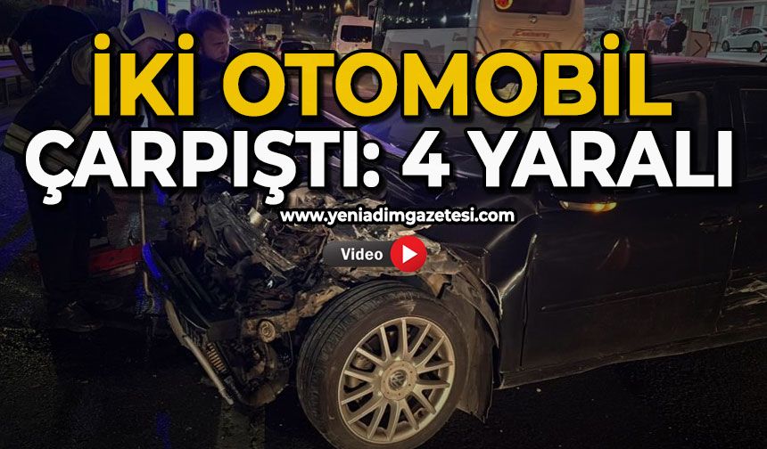 İki otomobil çarpıştı: 4 yaralı