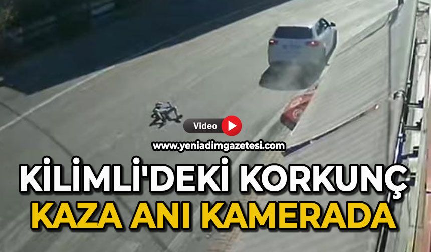 Kilimli'deki korkunç kaza anı kamerada