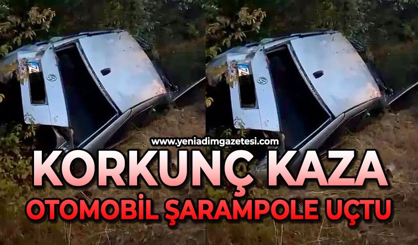 Korkunç kaza: Otomobil şarampole uçtu