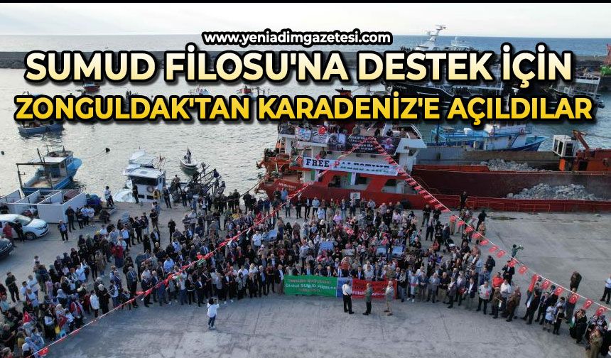 Sumud Filosu’na destek için Zonguldak’tan Karadeniz’e açıldılar