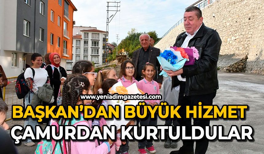 Başkan’dan büyük hizmet çamurdan kurtuldular