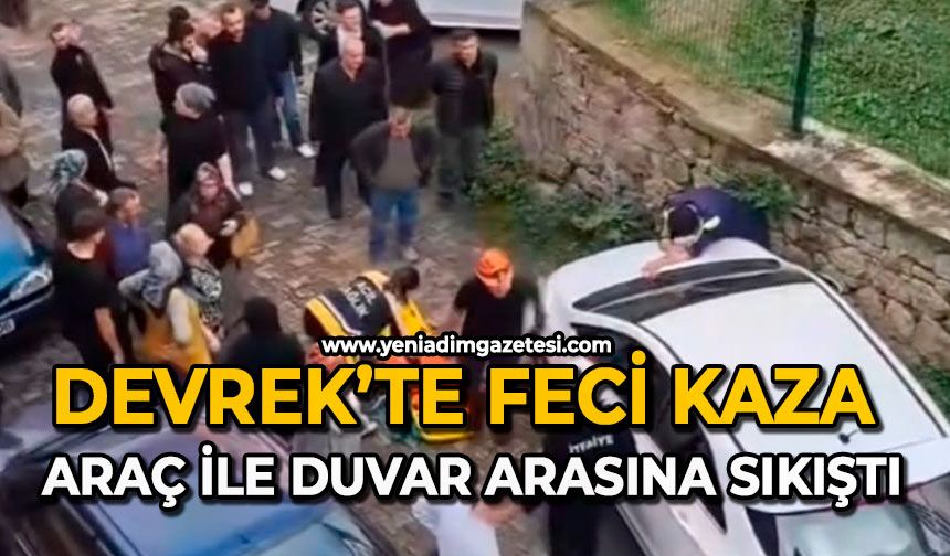 Devrek’te feci kaza araç ile duvar arasına sıkıştı
