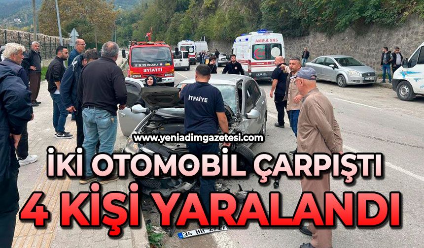 İki otomobil çarpıştı: 4 kişi yaralandı