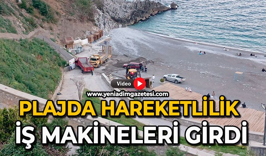 Plajda hareketlilik iş makineleri girdi